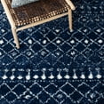 thumbnail image 6 of SAFAVIEH Berber Fringe Nathan Aztec Shag Area Rug, Dark Blue/Ivory, 6'7" x 6'7" Round, 6 of 11