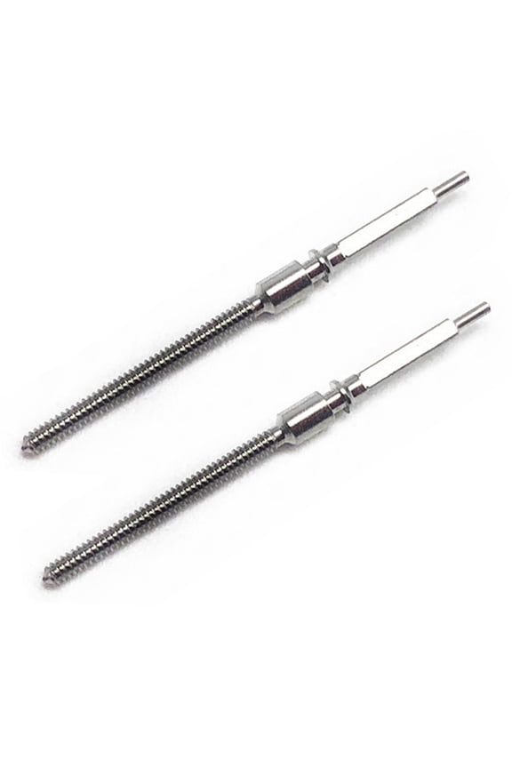 2* 0.9MM Watch Stem, Silver Metal Stem For 7750 7751 Watch Movement