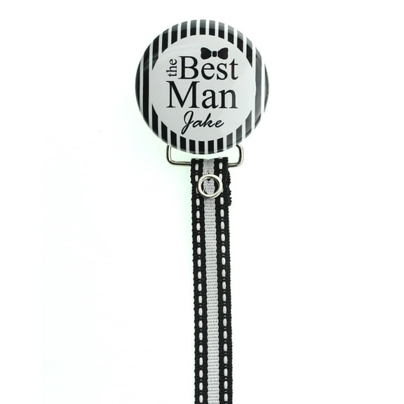 Personalized Name Best Man Pacifier Clip