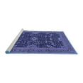 thumbnail image 2 of Ahgly Company Machine Washable Indoor Round Oriental Blue Industrial Area Rugs, 8' Round, 2 of 4