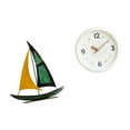 thumbnail image 6 of Dualoai Iron Sailboat Sculpture Tabletop Ornament Modern Wall Clock Wall Hanging Clock Round No Ticking Quiet Large Numerals Decorative Feng Shui Decor Collection Figurine for Table Centerpiece, 6 of 8