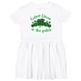 thumbnail image 3 of Inktastic St. Patrick's Day Cutest Clover in the Patch in Plaid Girls Toddler Dress, 3 of 5