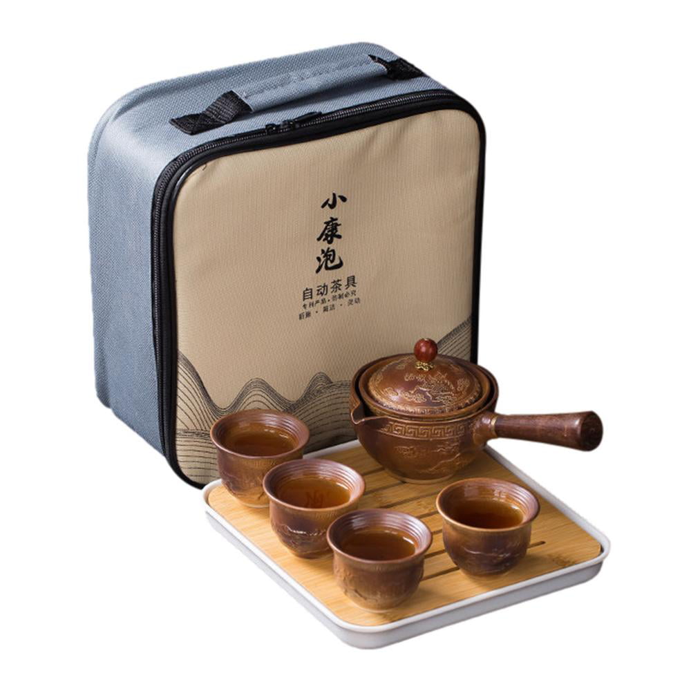 Chinese Kung Fu Tea Set Ceramic Portable Teapot Set Outdoor Travel Gaiwan Tea Cups of Tea Ceremony Teacup Fine Gift 