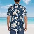 thumbnail image 6 of Balery Lilies Flowers Print Men's Hawaiian Shirts Short Sleeve Beach Shirt Relaxed Fit Vacation Button Down Shirts-Small, 6 of 9