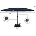 thumbnail image 4 of Aimee Lii 15' Navy Soild Market Patio Umbrellas, Double Sided, 4 of 8