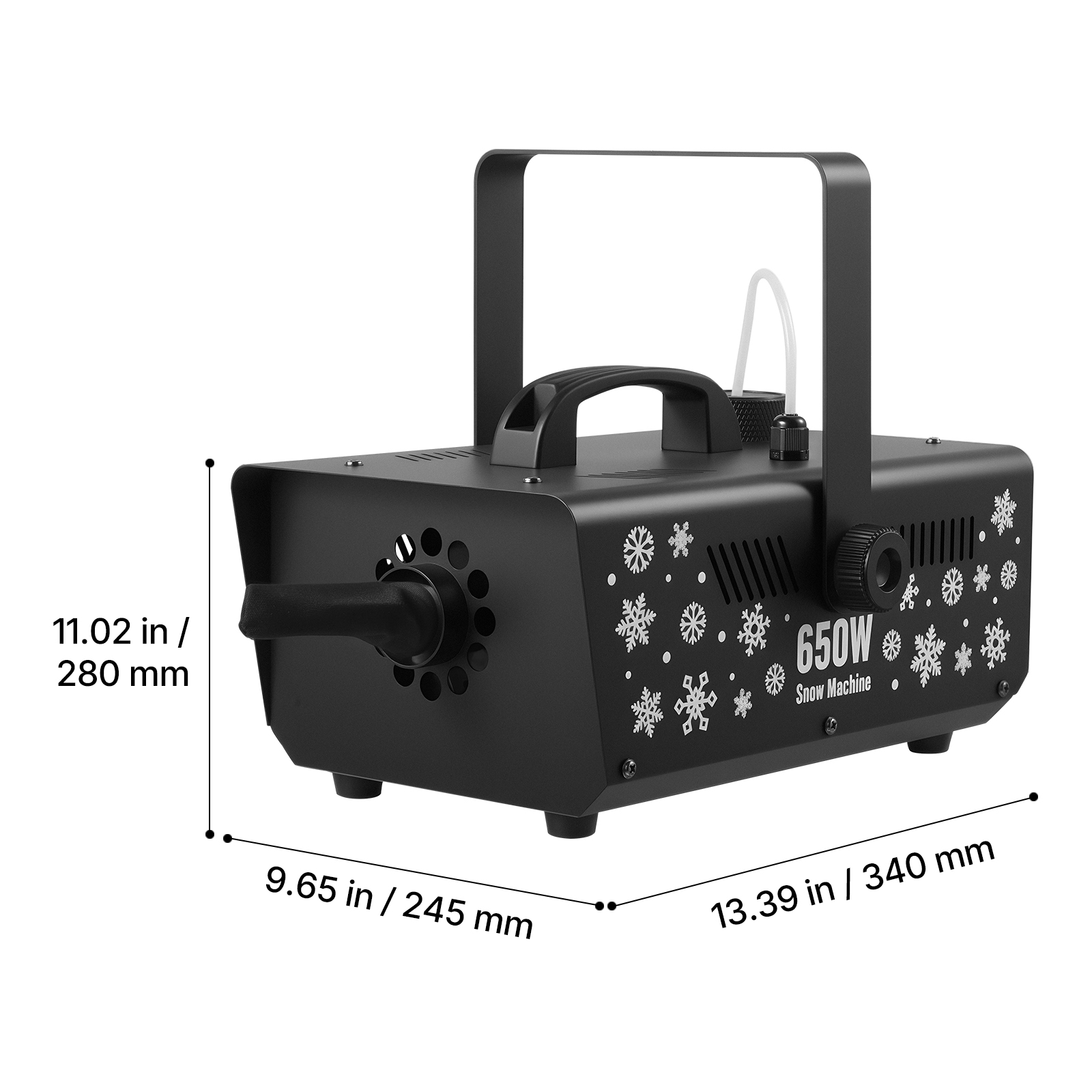 VEVOR Snow Machine, 650W Handheld/Hanging Fake Snow Maker, Snowmaking Machine with Portable Handle, Outdoor & Indoor Artificial Snowflake Maker for DJ Stage Parties Christmas Decor