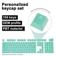 thumbnail image 2 of 104 Key PBT Keycap Set OEM Profile 60% for 61/68/87/98/100/104 Keys Mechanical Keyboard Layout, Turquoise, 2 of 6