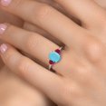 thumbnail image 4 of Gem Stone King 925 Sterling Silver Green Turquoise and Red Created Ruby Engagement Ring for Women | 2.00 Cttw | Oval 9X7MM | Gemstone Birthstone | Size 6, 4 of 6