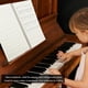 thumbnail image 5 of Cuaderno de personal de notacia musical de 50 paginas, para escritorios de canciones ideales, piano negro, nota negra, partitura musical amarilla, 5 of 7