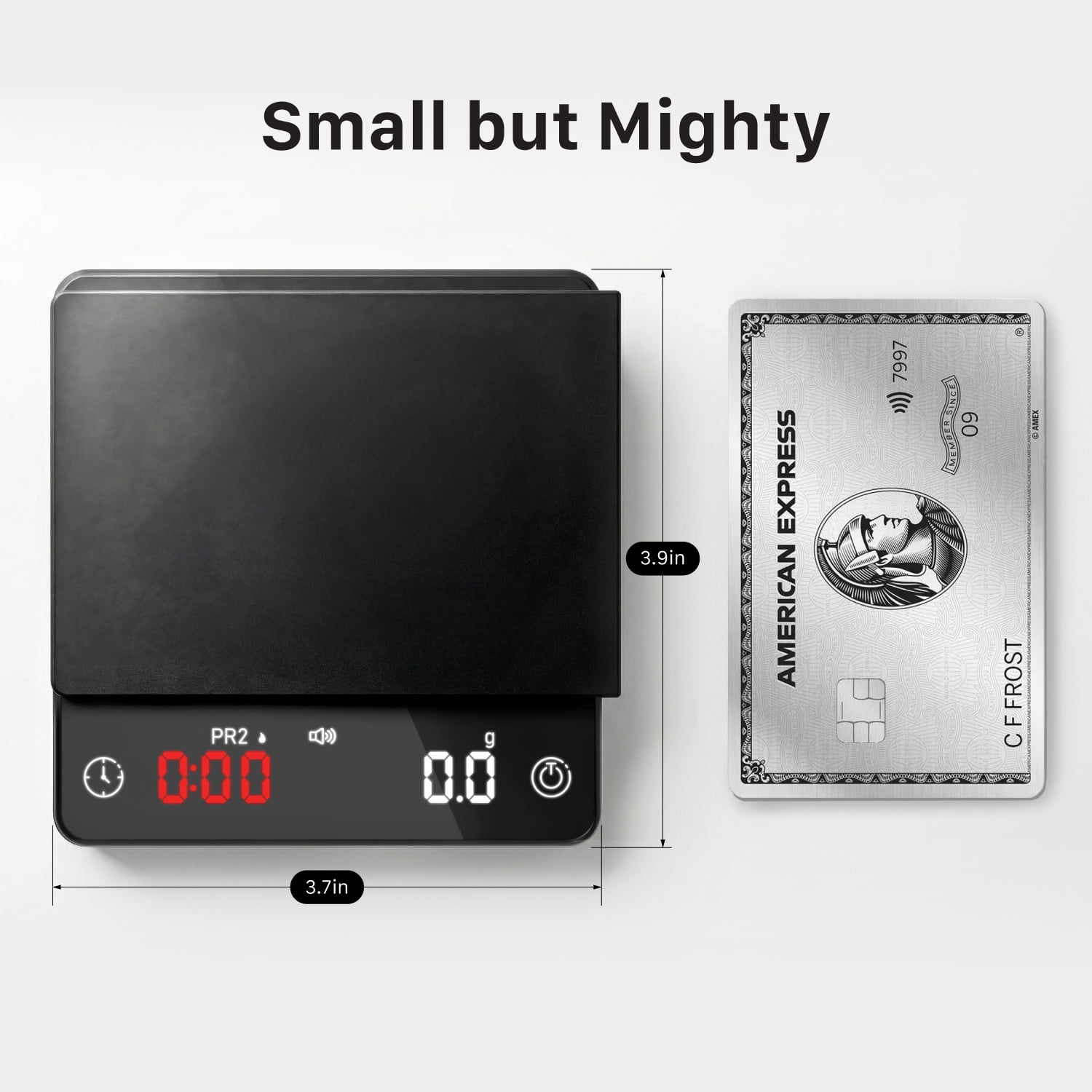 Garnen Mini Coffee Scale with Timer, 2Kg/0.1g Espresso Scale, Matcha & Coffee Bean Scale, Digital Coffee Scale, USB C Rechargeable Barista Scale