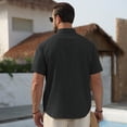 thumbnail image 3 of Fexilor Men's Short Sleeve Button Henley Shirts, Stand Collar Casual and Dress Tops with Pocket, 3 of 5