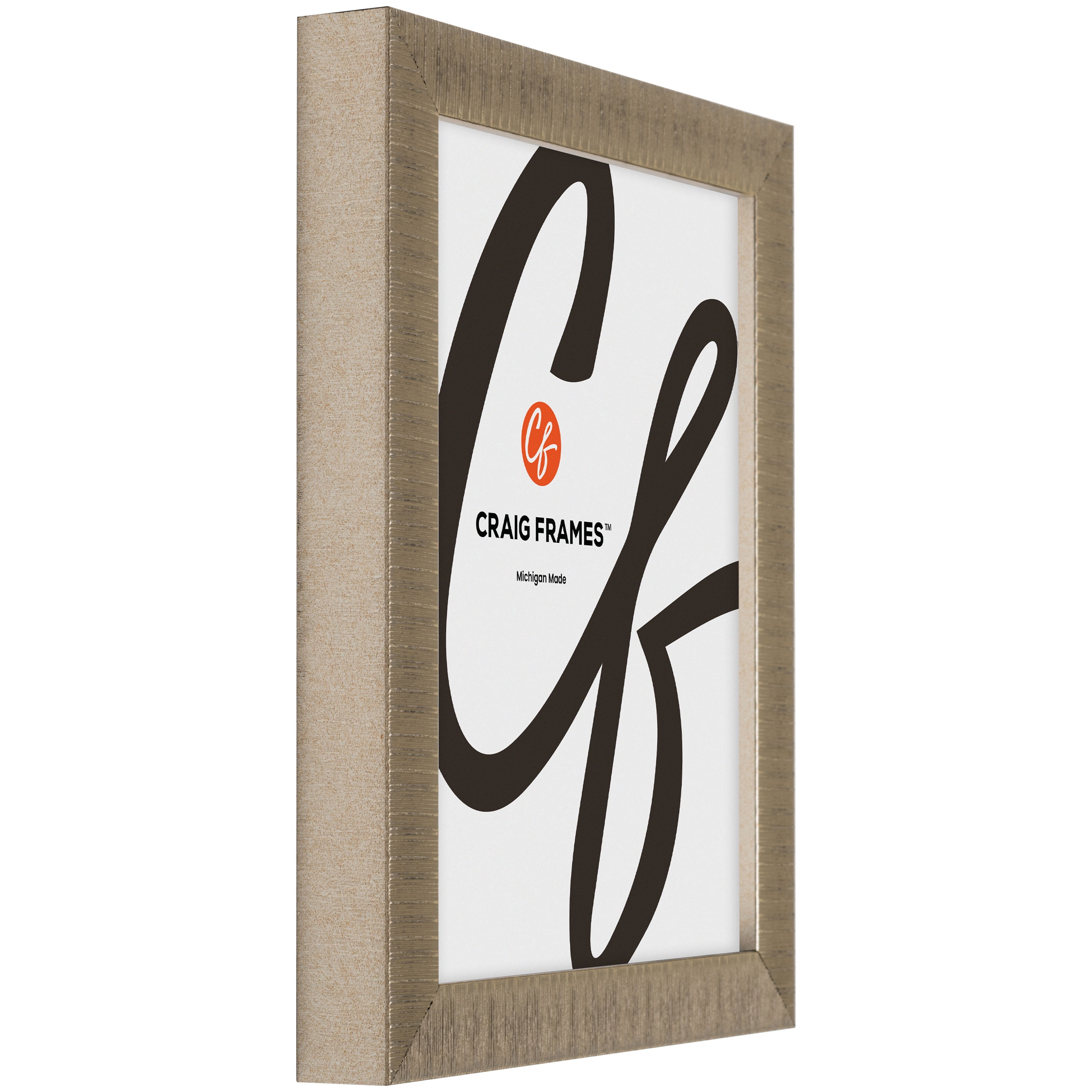 Craig Frames Linear, 22x28 Picture Frame Matted for an 18x24 Photo, Aged Silver