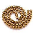 thumbnail image 2 of Non-magnetic Synthetic Hematite Beads Strands Grade A Round Golden Plated 6mm Hole: 1.5~2mm about 65~70pcs/strand, 2 of 3
