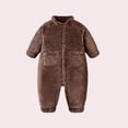 thumbnail image 3 of Mgmyaa Baby Winter Romper Warm Jumpsuit with Snap Closure Stand Collar Long Sleeve Infant Outfit for Boys Girls 3-24 Months, 3 of 7