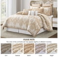 thumbnail image 3 of Lanco Beige and Gold Comforter Set Queen Size, 9 Piece Jacquard Floral Bedding Set, All Season, Ultra-Soft, Matching Pillows & Shams, Bed Skirt, 3 of 7