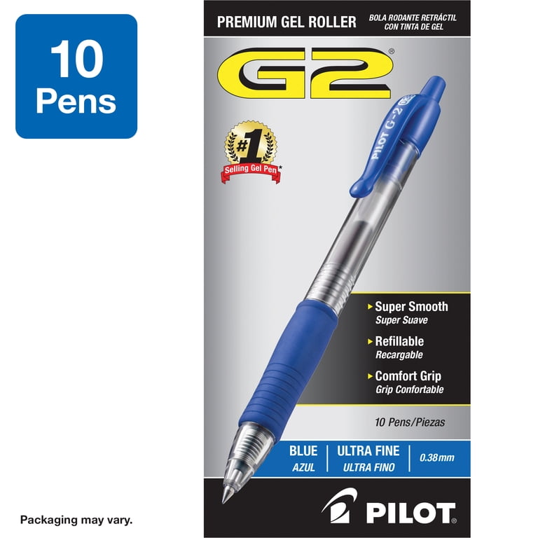 Ellkor 16 Pack Blue Gel Ink Pens - 0.7mm Retractable Rollerball Fine Point Pens