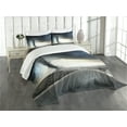 thumbnail image 3 of Ambesonne Nature Quilted Bedspread Set 3 Pcs, Black Tornado Funnel Gas, King Size, Grey, 3 of 5