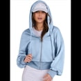 thumbnail image 3 of Sudaderas con Capucha y Cremallera para Mujer, Sudaderas , Casuales, Cómodas y Bonitas, Chaquetas con Cremallera, Conjuntos de Otoño A . Azul L, 3 of 10