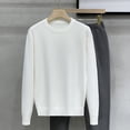 thumbnail image 1 of Suéter de cuello redondo para hombre, camisa interior de color sólido, suéter casual de otoño e invierno, tendencia para hombre, 1 of 6