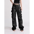 thumbnail image 1 of Pantalones de peto con múltiples bolsillos de marca de moda europea y americana, pantalones de cuero sueltos con costuras personalizadas, pantalones casuales, 1 of 6