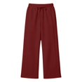 thumbnail image 4 of DLIDG Wide Leg Sweatpants for Women Baggy&nbsp;Elastic High Waisted Joggers Drawstring Track Pants with Pockets Basic Lightweight&nbsp;Joggers Fashion Loose Sweatpants Casual Lounge Trousers Wine M, 4 of 4