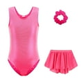 thumbnail image 2 of LIIPEE Glitter Graphic Outfit Sets For Girls Sleeveless Dance Gymnastics Leotard Shorts And Headband 3 Piece Set Kids Comfortable Performance Outfits,5-6 Years, 2 of 6