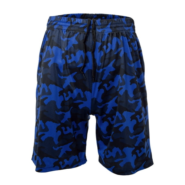Mens Swim Trunks Beach Board Shorts with Cargo Pockets,Blue/ Black