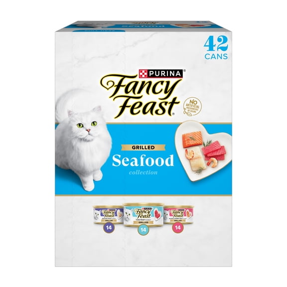 Purina Fancy Feast Grilled Seafood Collection Wet Cat Food Variety Pack, 3 oz