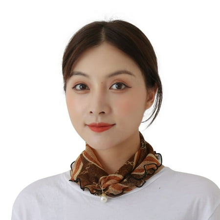 

Zzwxwb Scarfs For Women Pearl Bib Wooden Ears Gold Thread Lace Ever-Changing Scarf Fashionable Scarf As Shown