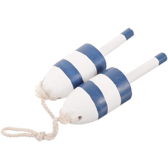 FESTFENDS Blue Wooden Round Vintage Nautical Buoy Wall Decoration Home Beach Themed 7.5×2×2in