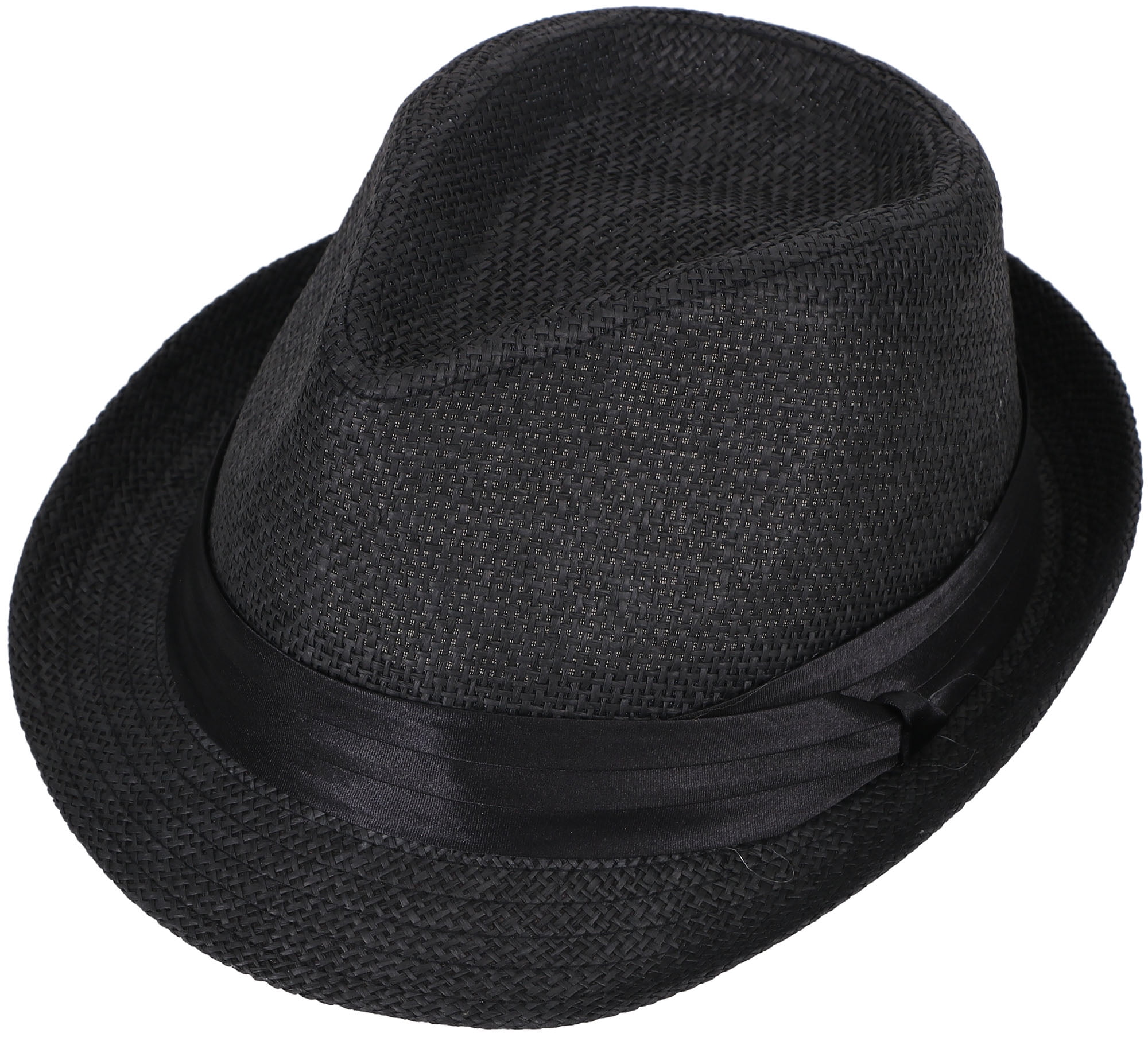 Woven Trilby Short Brim Straw Fedora 