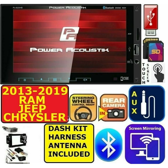 2013-2019 RAM JEEP CHRYSLER BLUETOOTH TOUCHSCREEN USB AUX SD CAR STEREO RADIO PACKAGE