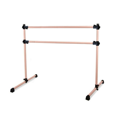 Yes4All Double Aluminum Freestanding Ballet Barre- 7 FT- Rose Gold