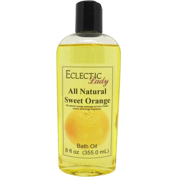 Sweet Orange Bath Oil - Scented Body Oil - Relaxing & Moisturizing Bathing Oil - Fragrance Body Oil For Dry & Rough Sensitive Skin - 8 oz