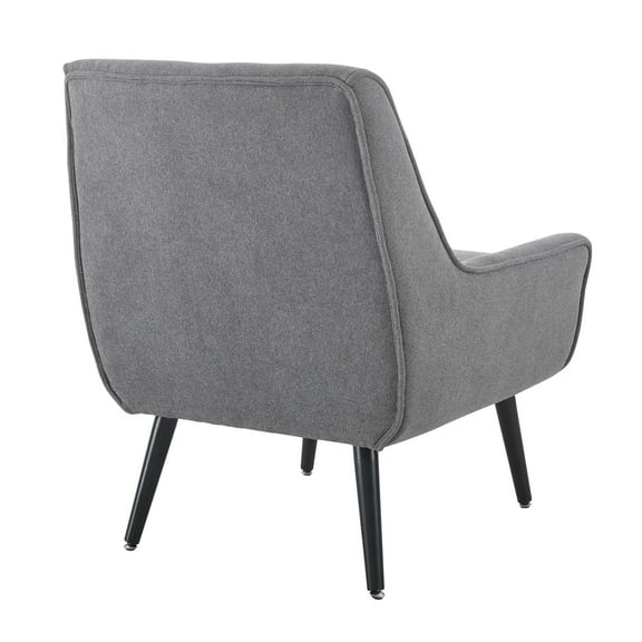 Allora Polyester Fabric Upholstered Button-Tufted Back Accent Chair in Gray