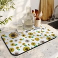 thumbnail image 3 of 2 Pack Washable Rubber Sunflower Cute Floral Dish Drying Mats for Kitchen Counter Home Large Coffee Bar Pad Accessories and Decor for Utensils Stemware (2pcs 19.5''x12''), 3 of 6