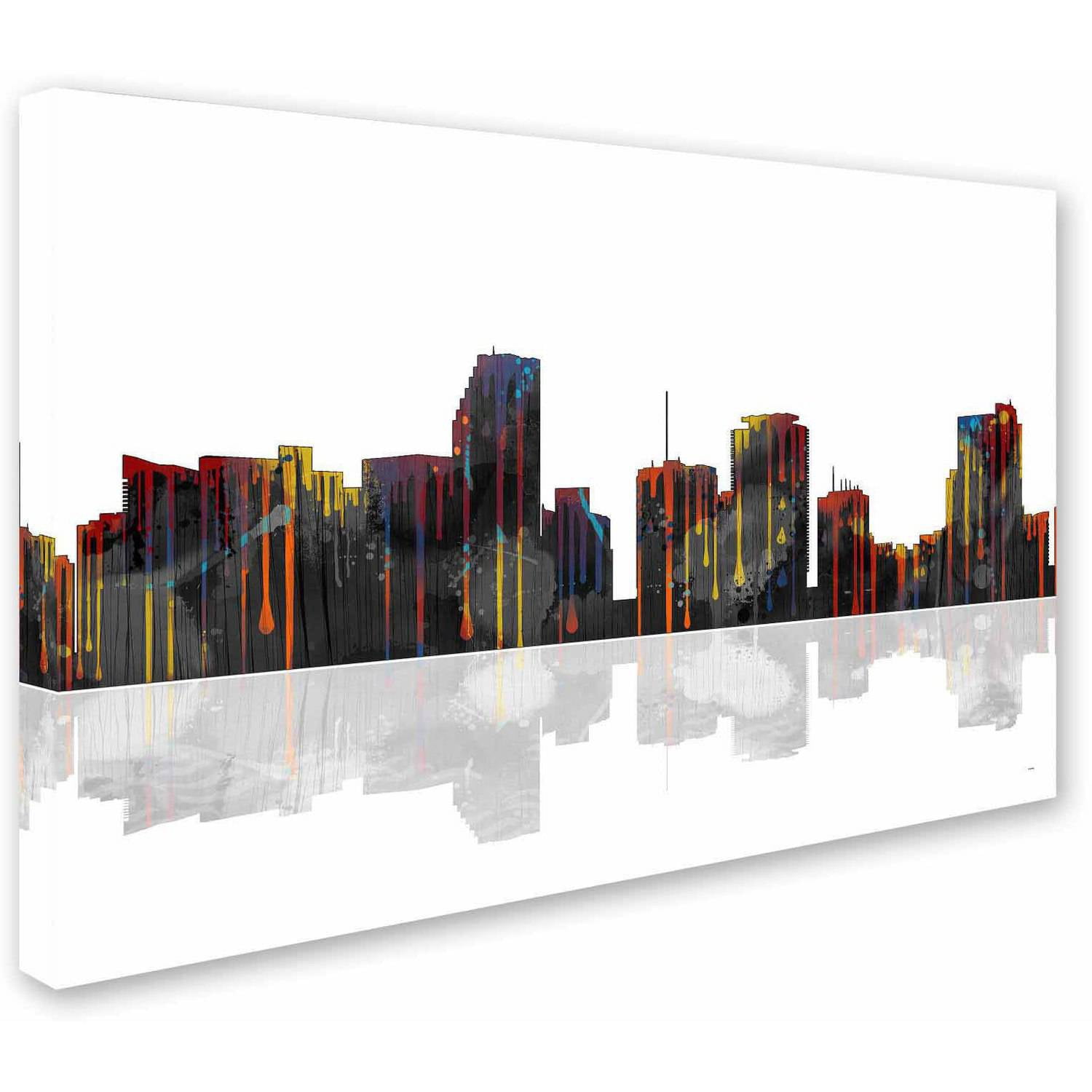 Marlene Watson "Miami Florida Skyline" Canvas Art
