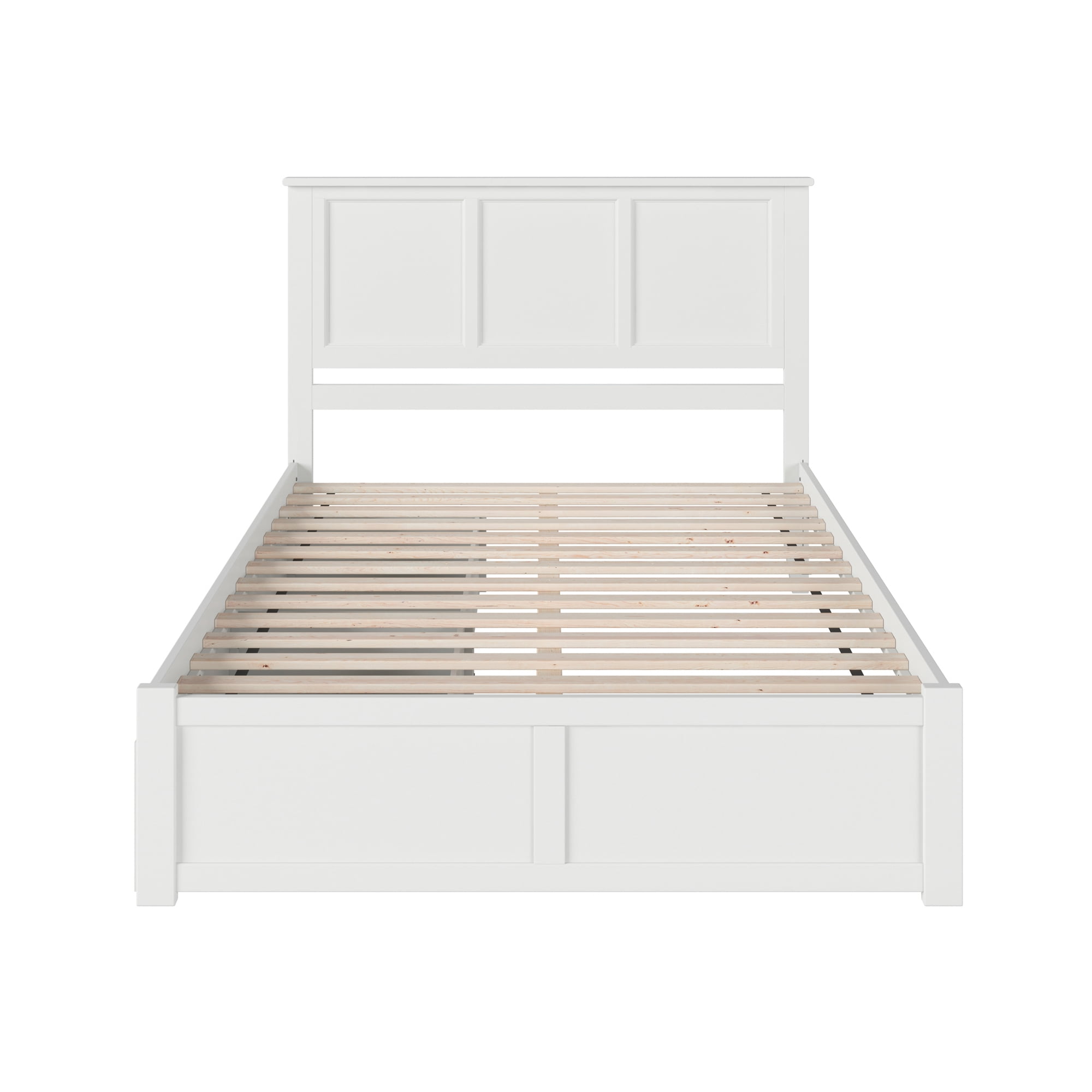 AFI Madison King Solid Wood Platform Bed with Footboard & Storage Drawers, White