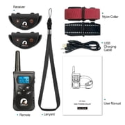 Paipaitek Vibrating Dog Collar, No Shock Dog Training Collar 2 Dogs, Deaf Dog Collars w/2 Receivers, Rechargeable & Waterproof, Up to 1600Ft Remote Range