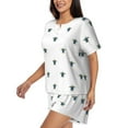 thumbnail image 2 of Naloa Hand Drawn Turtle Women's Short-Sleeved Pajama Set, Loungewear, Summer pajamas, Breathable Cozy - 3X-Large, 2 of 9