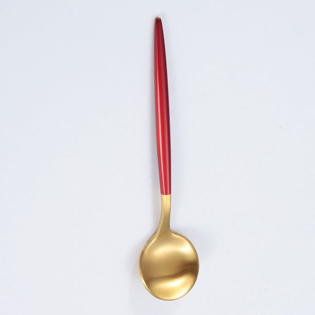 Xiao Hua cucharas de acero inoxidable para el hogar, la cocina y el restaurante (rojo gond)