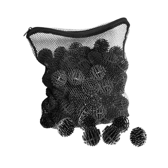 Aquatic Experts Bio Balls Filter Media Bulk - 1.5 Inch Bio Balls For Pond Filter - Bio Balls Large For Pond Filter Media For Outdoor Ponds Bio Balls For Aquarium Filter (100 Count With Mesh Bag)