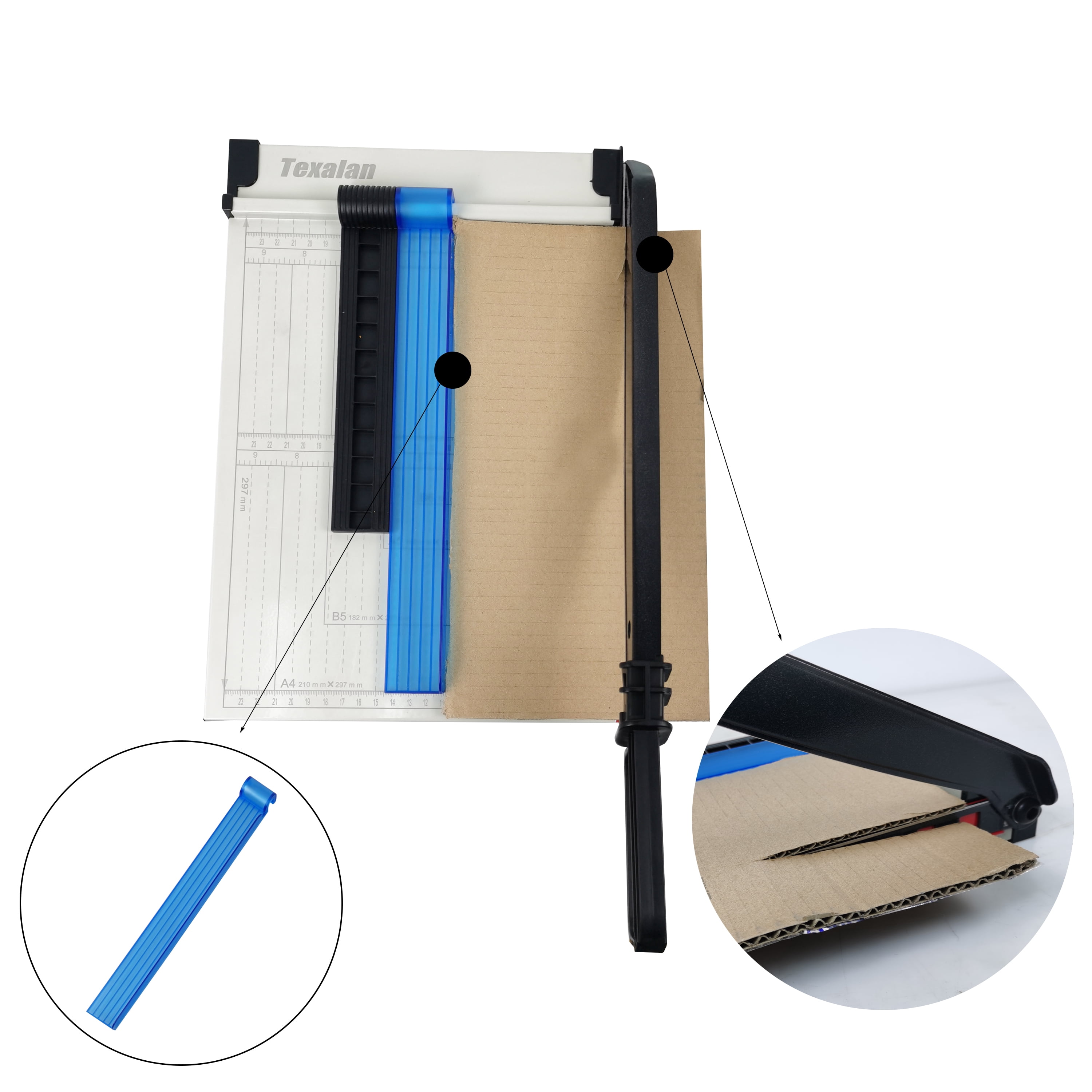 TEXALAN Guillotine Paper Cutter Trimmer 12" A4 Cut Length 12 Sheets Capacity Perfect for Cardstock, Cardboard,Vinyl, Crafts & Photos
