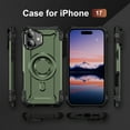 thumbnail image 4 of For iPhone 17 Case with Camera Ring Stand, [Compatible with MagSafe] [Built-in Lens Ring Kickstand] Heavy Duty Rugged Shockproof Durable Anti-Scratch Magnetic Phone Case,Armygreen, 4 of 8
