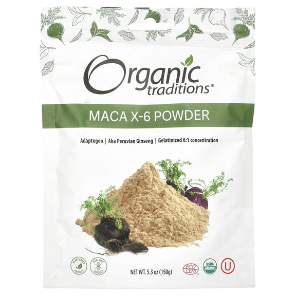 Organic Traditions Organic Maca X-6 Black & Red-Purple 5.3 oz Pkg