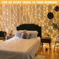 thumbnail image 3 of JMEXSUSS 300 LED Remote Control Christmas Curtain Lights, Plug in Fairy Curtain Lights Outdoor, Window Wall Hanging Curtain String Lights for Bedroom Backdrop Wedding Party Indoor Decor, Warm White, 3 of 10