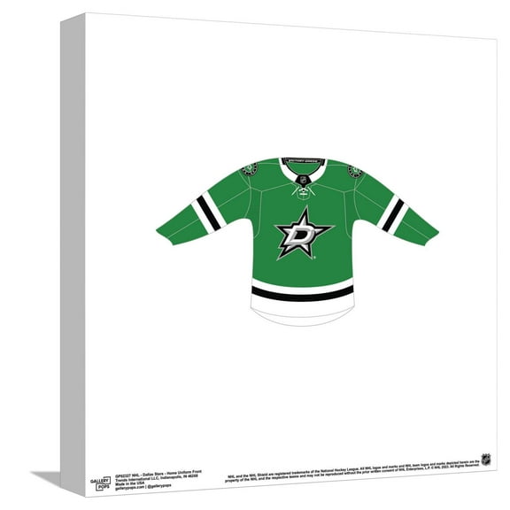 Gallery Pops NHL - Dallas Stars - Home Uniform Front Canvas Wall Art, Unframed Version, 12" x 12"