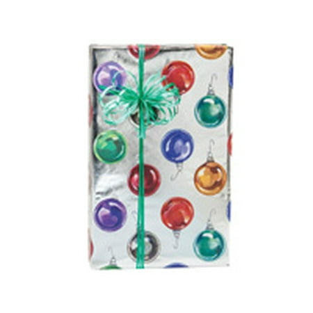 - Foil Green ad Red Bright Ornament Holiday /Christmas Holiday /Christmas Gift Wrapping Paper 16ft