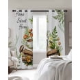 thumbnail image 4 of Green Frog Blackout Curtains for Bedroom Living Room Darkening Curtains 54 Inch Long Botanical Plant Butterfly Coffee Flower Short Curtain for Small Window Treatment Grommet Drapes 42"x54"x2, 4 of 9