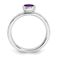 thumbnail image 2 of Sterling Silver Stackable Expressions Low 5mm Round Amethyst Ring - Size 7, 2 of 3